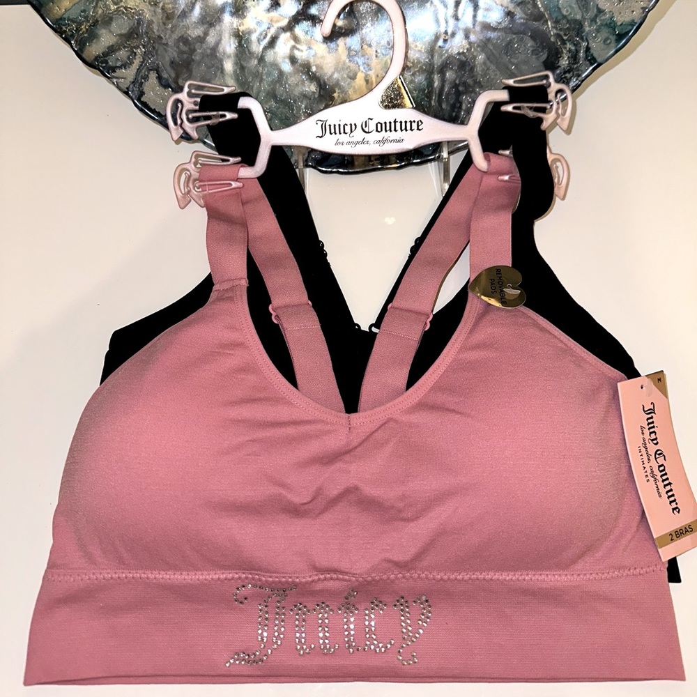 Juicy Couture Bling Logo Sports Bra Great Support Sz Medium